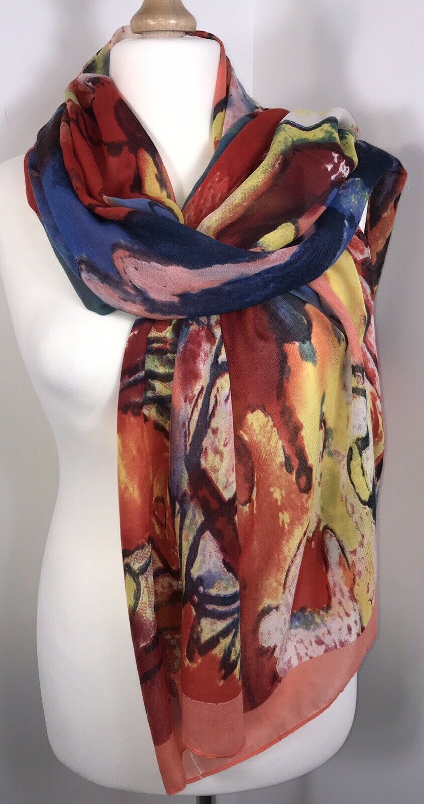 Abstract Impressionist Scarf - Orange