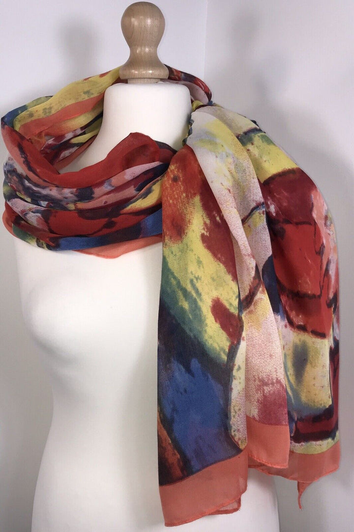 Abstract Impressionist Scarf - Orange