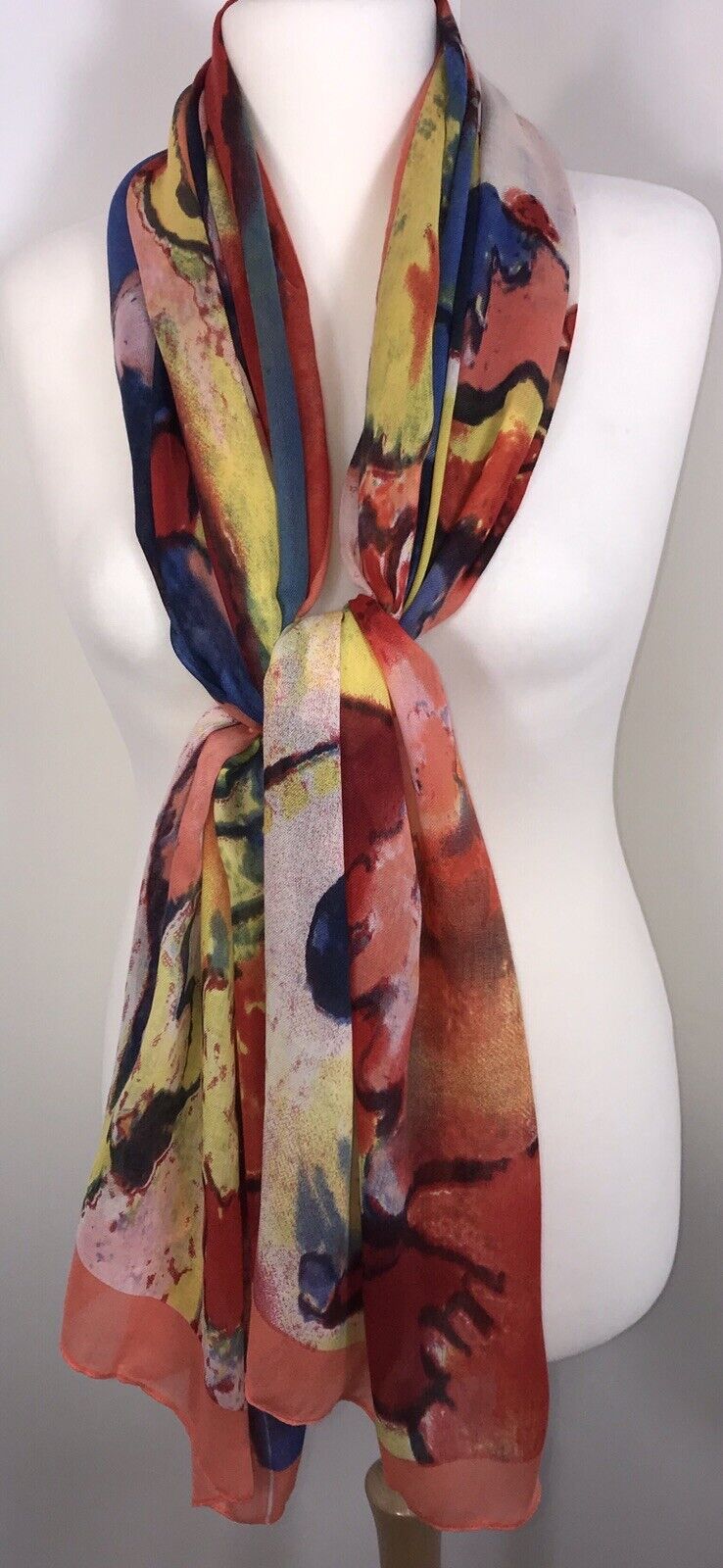 Abstract Impressionist Scarf - Orange