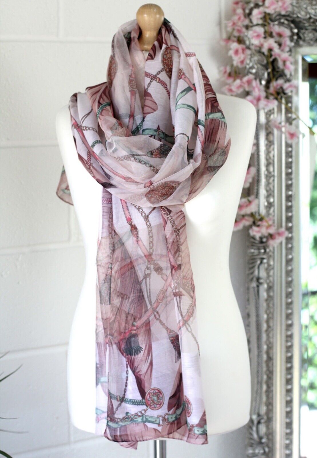 Chain print 2024 scarf designer