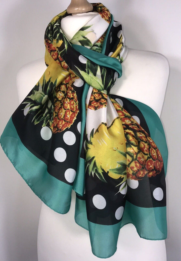 Pineapple Scarf - Teal Border