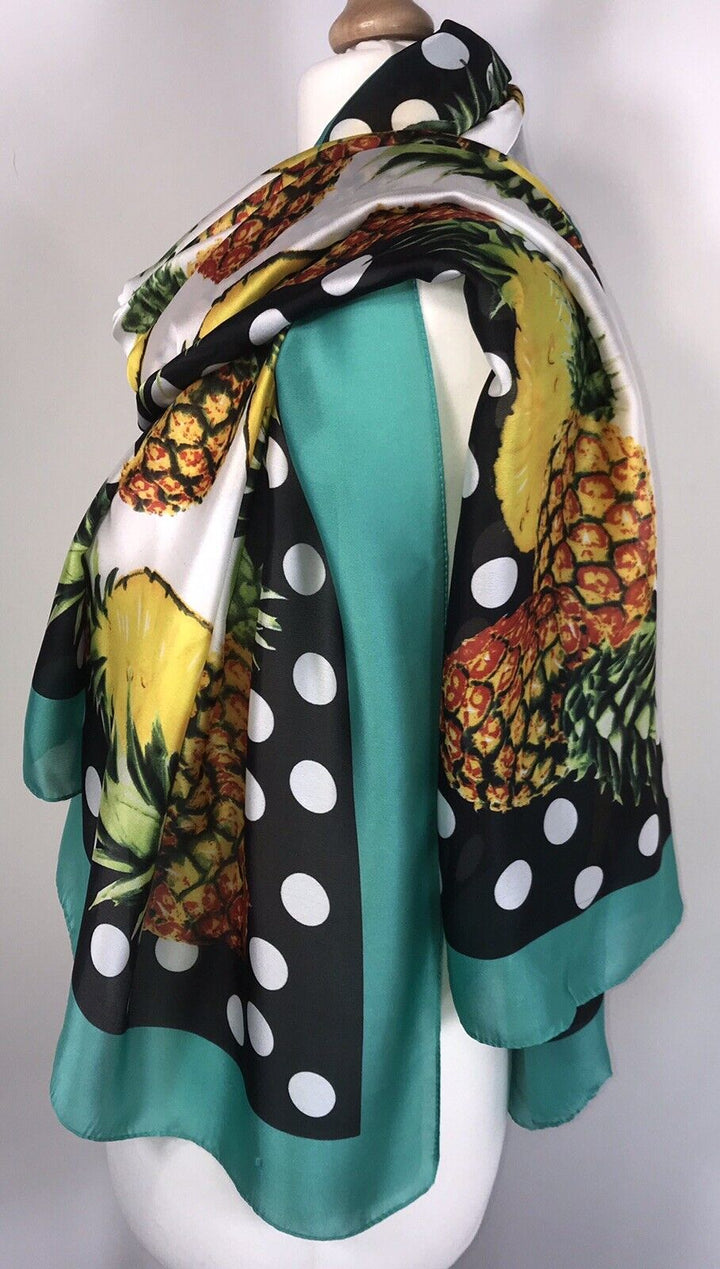 Pineapple Scarf - Teal Border