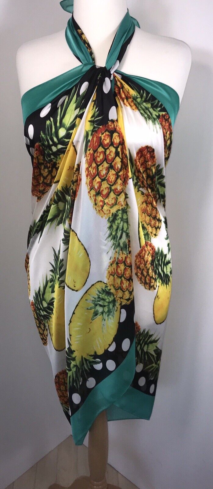 Pineapple Scarf - Teal Border