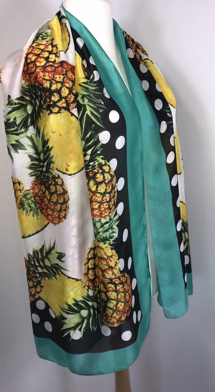 Pineapple Scarf - Teal Border