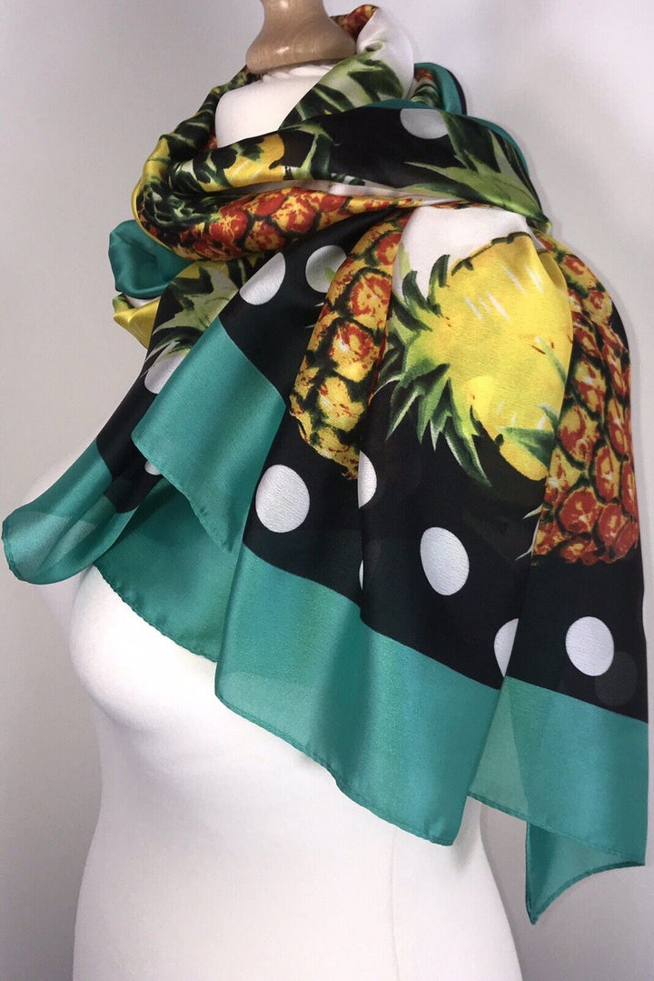 Pineapple Scarf - Teal Border