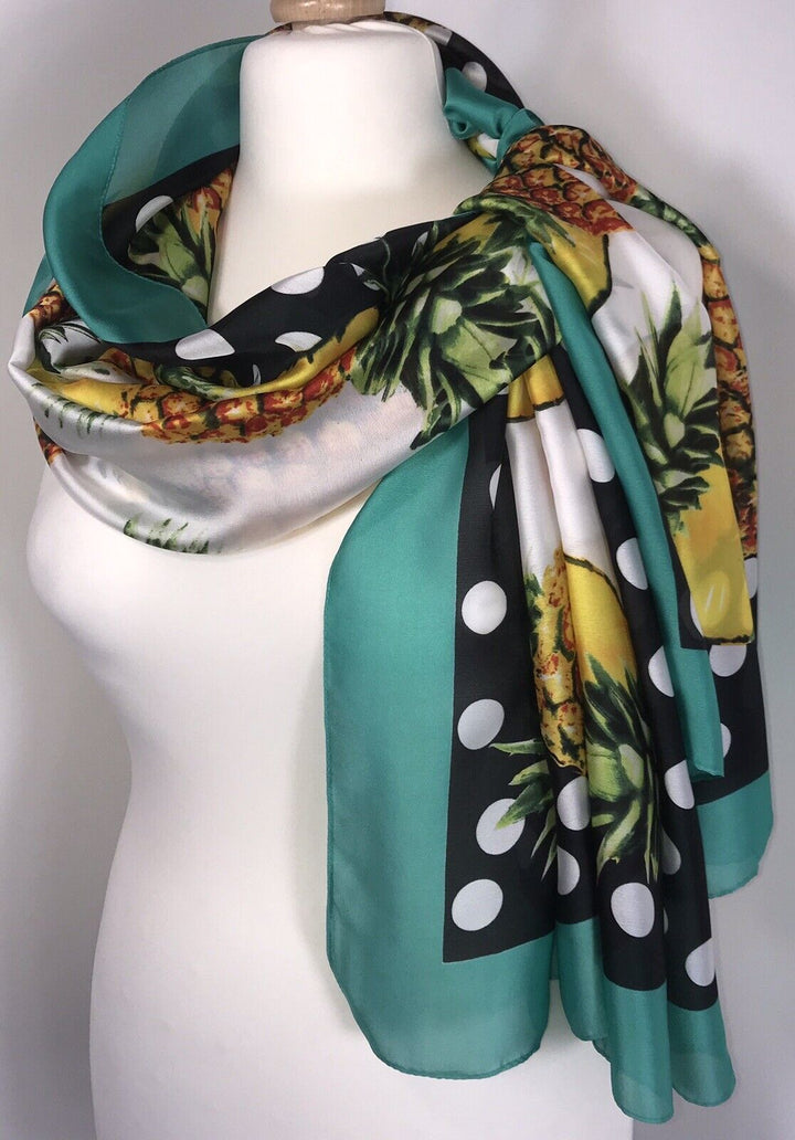 Pineapple Scarf - Teal Border