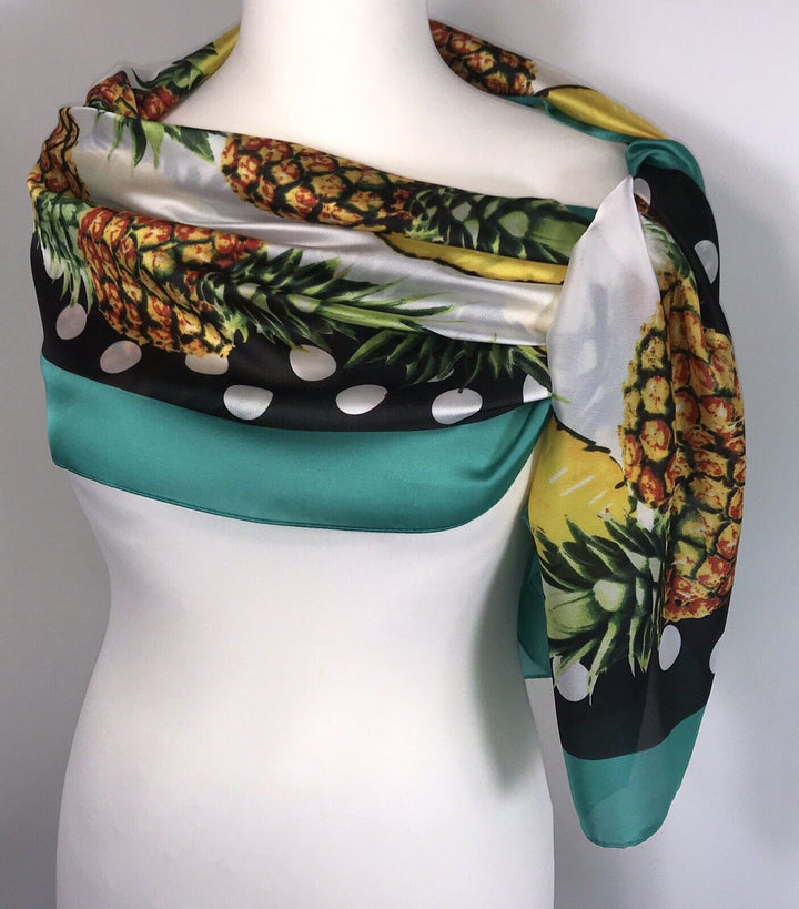 Pineapple Scarf - Teal Border