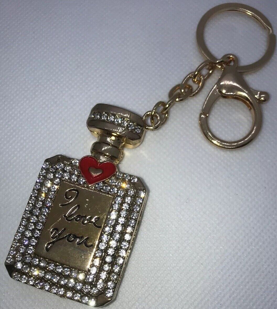 I Love You Keyring / Bag Charm - Gold Tone