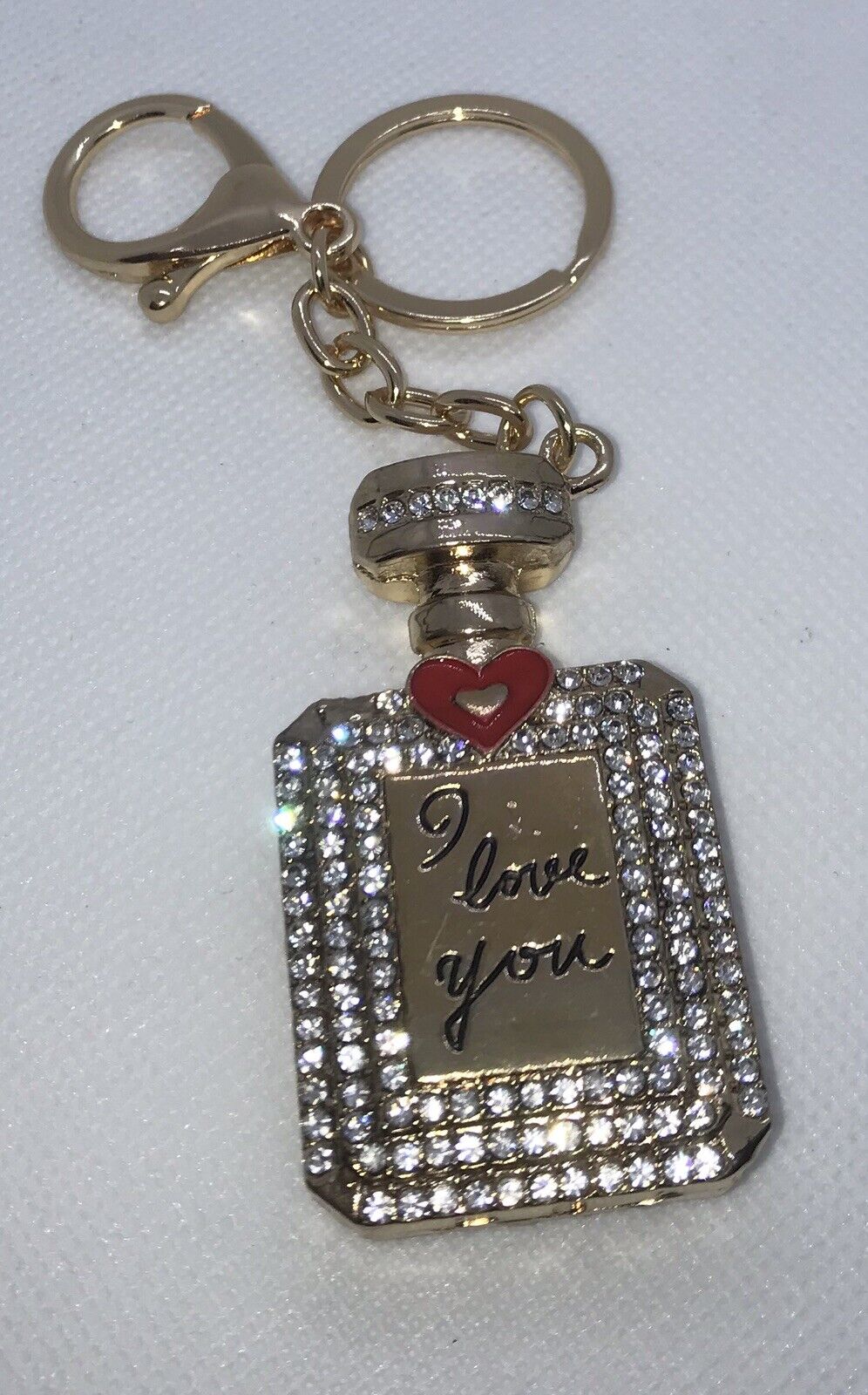 I Love You Keyring / Bag Charm - Gold Tone