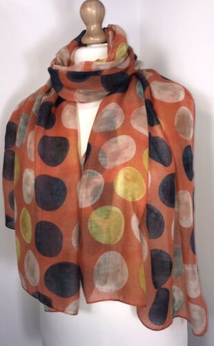 Large Polka Dots Scarf - Orange