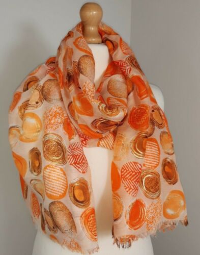 Foil Circles Scarf - Orange