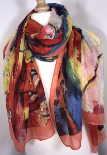 Abstract Impressionist Scarf - Orange