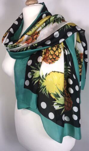 Pineapple Scarf - Teal Border