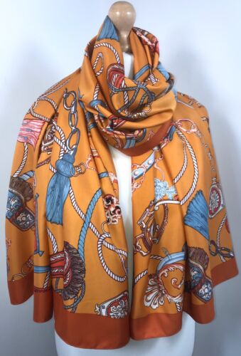 Tassel Print Scarf - Orange