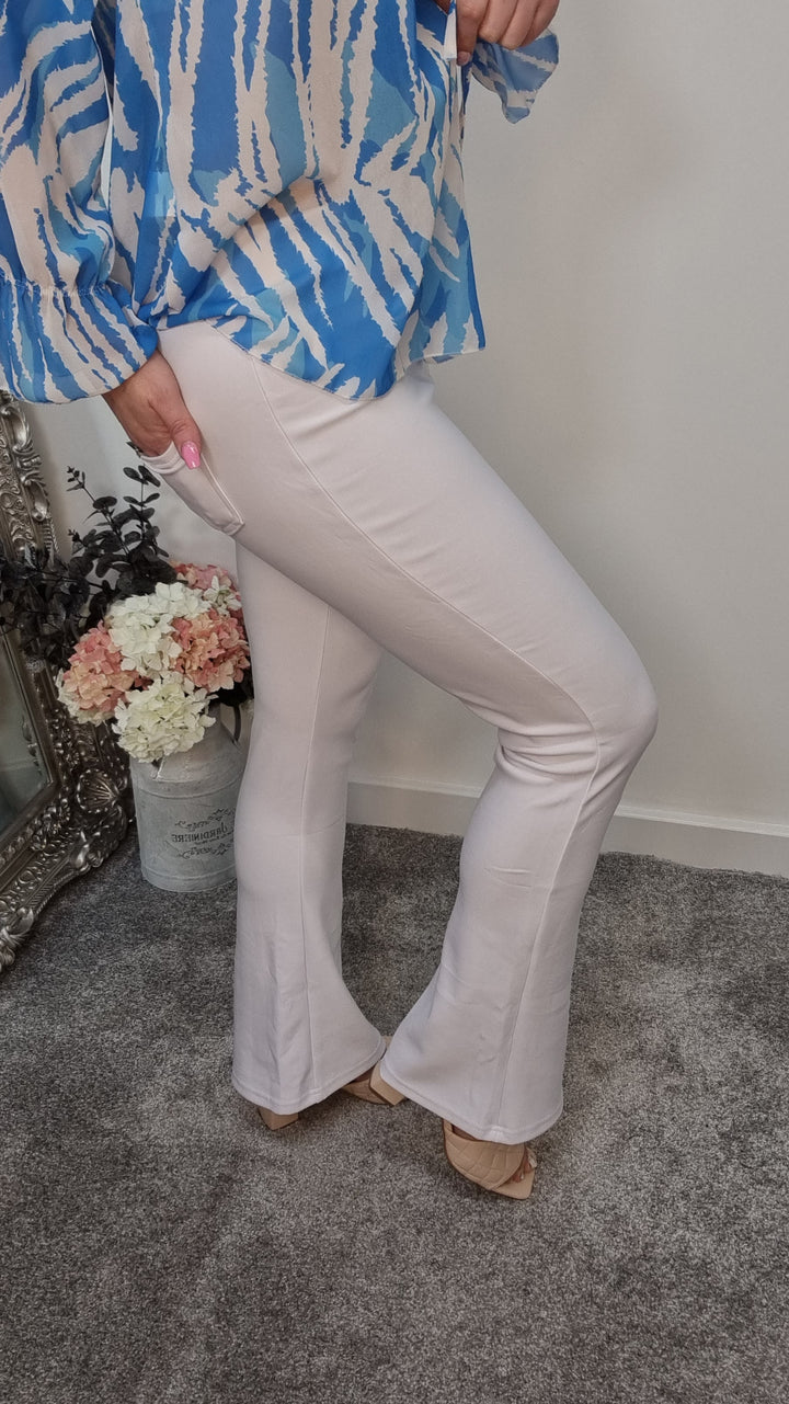 Flared Leggings - White