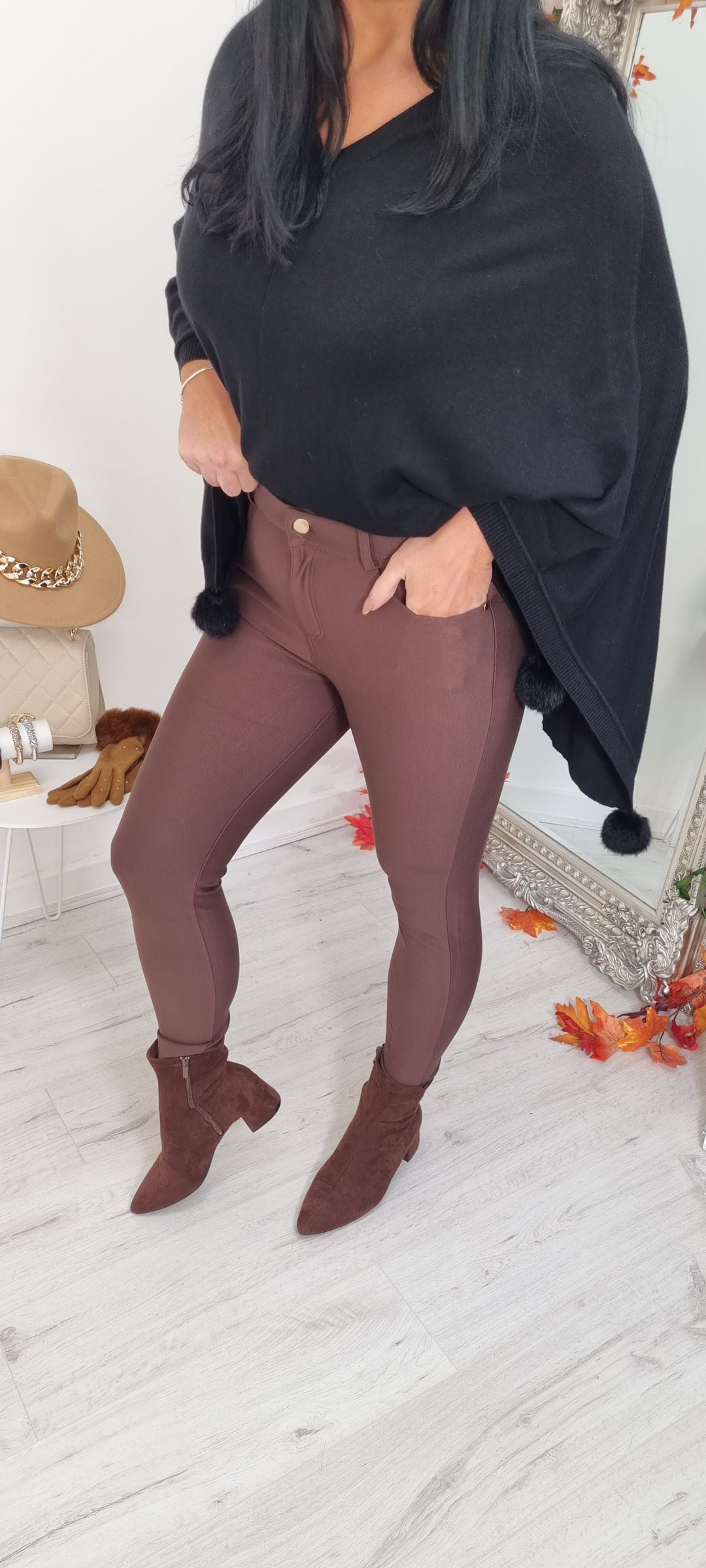 Ponte Leggings - Chocolate (all Sizes)