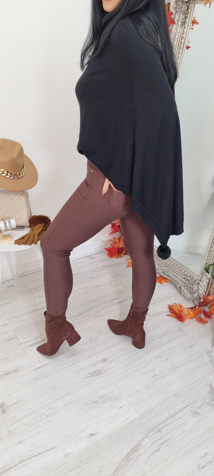 Ponte Leggings - Chocolate (all Sizes)