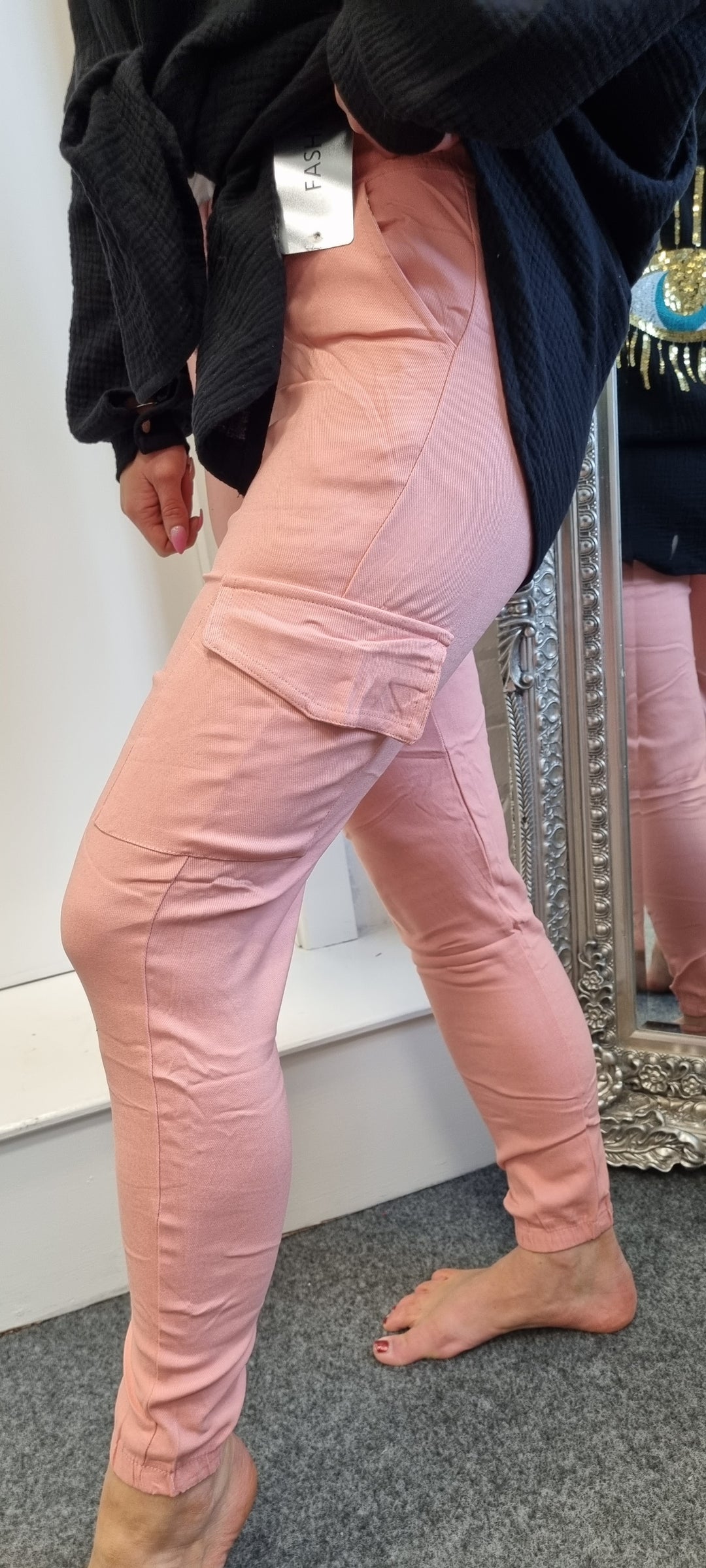 Cargo Pants - Rose Pink (Cuffed)