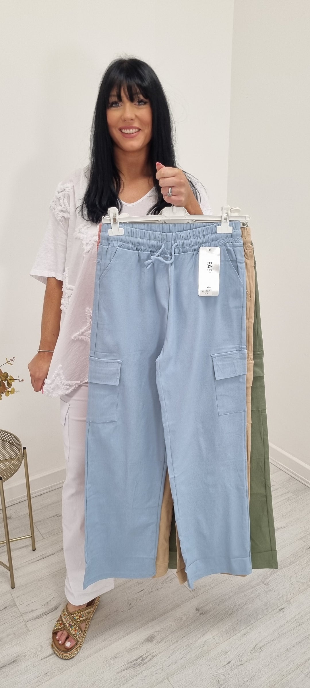 Cargo Pants - Pale Blue (Straight Leg)