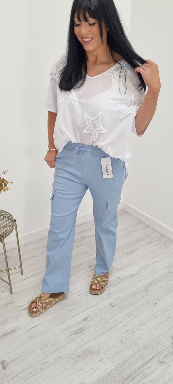 Cargo Pants - Pale Blue (Straight Leg)