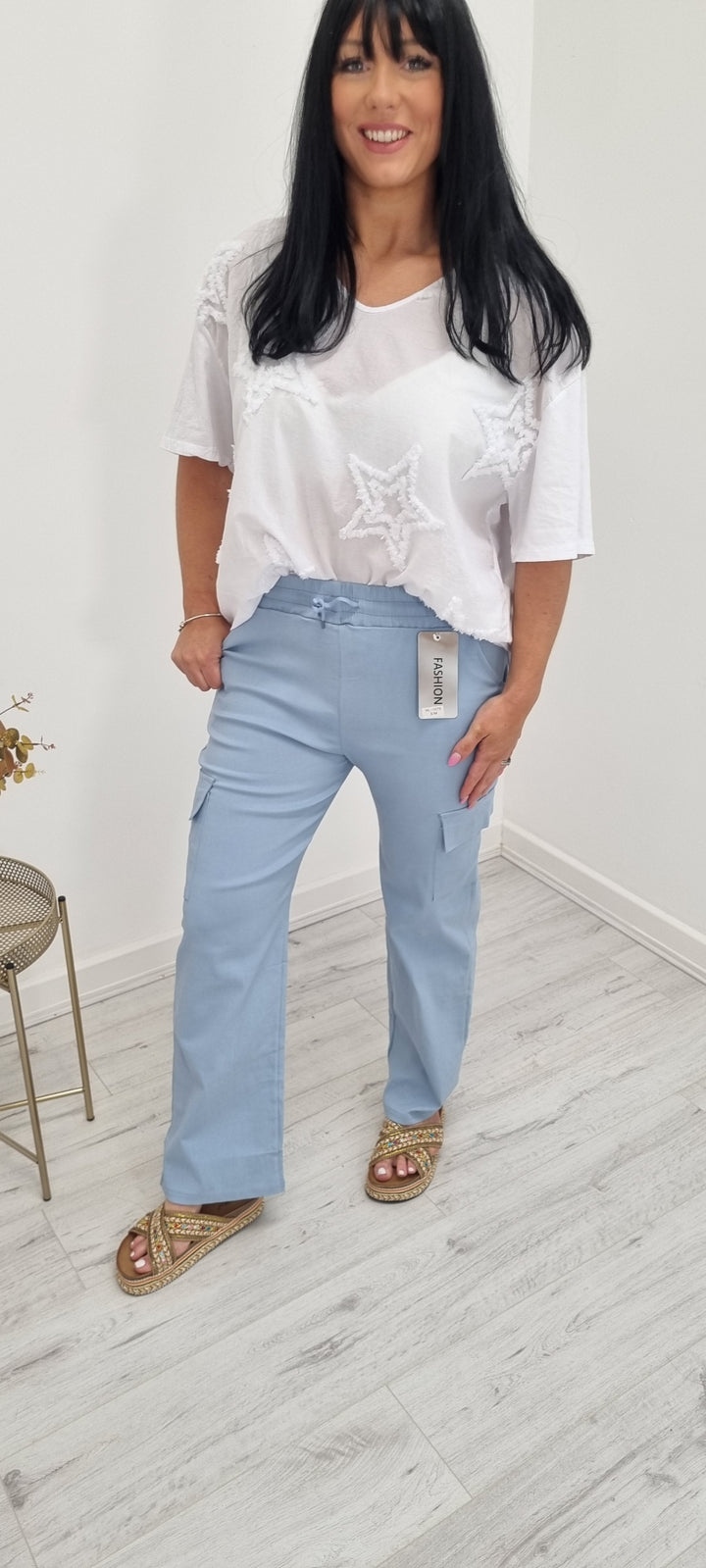 Cargo Pants - Pale Blue (Straight Leg)