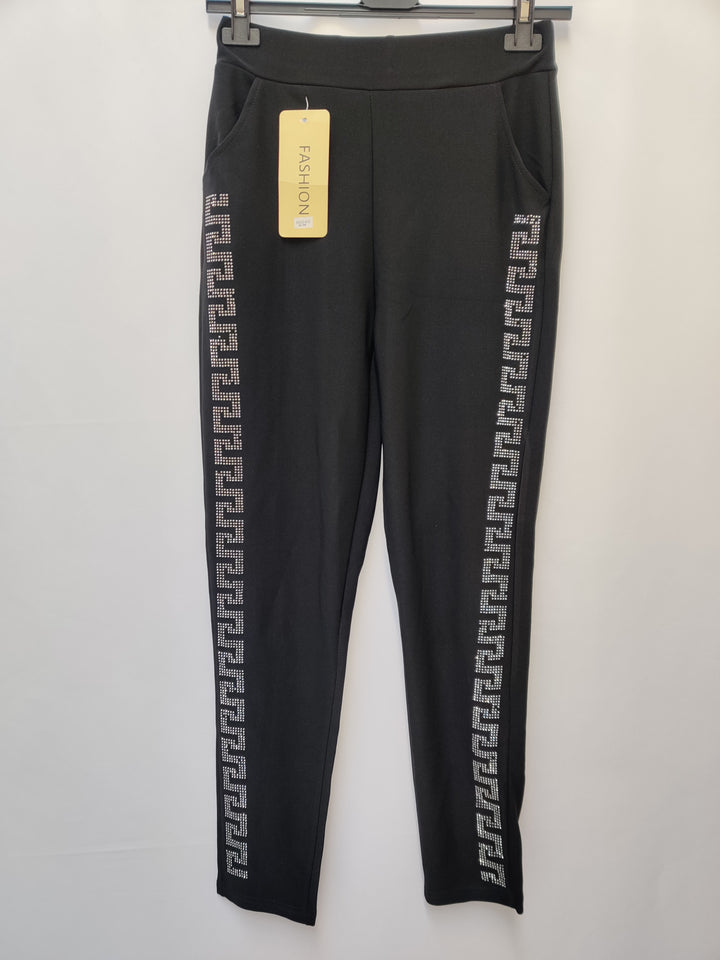 Greek Key Leggings - Black