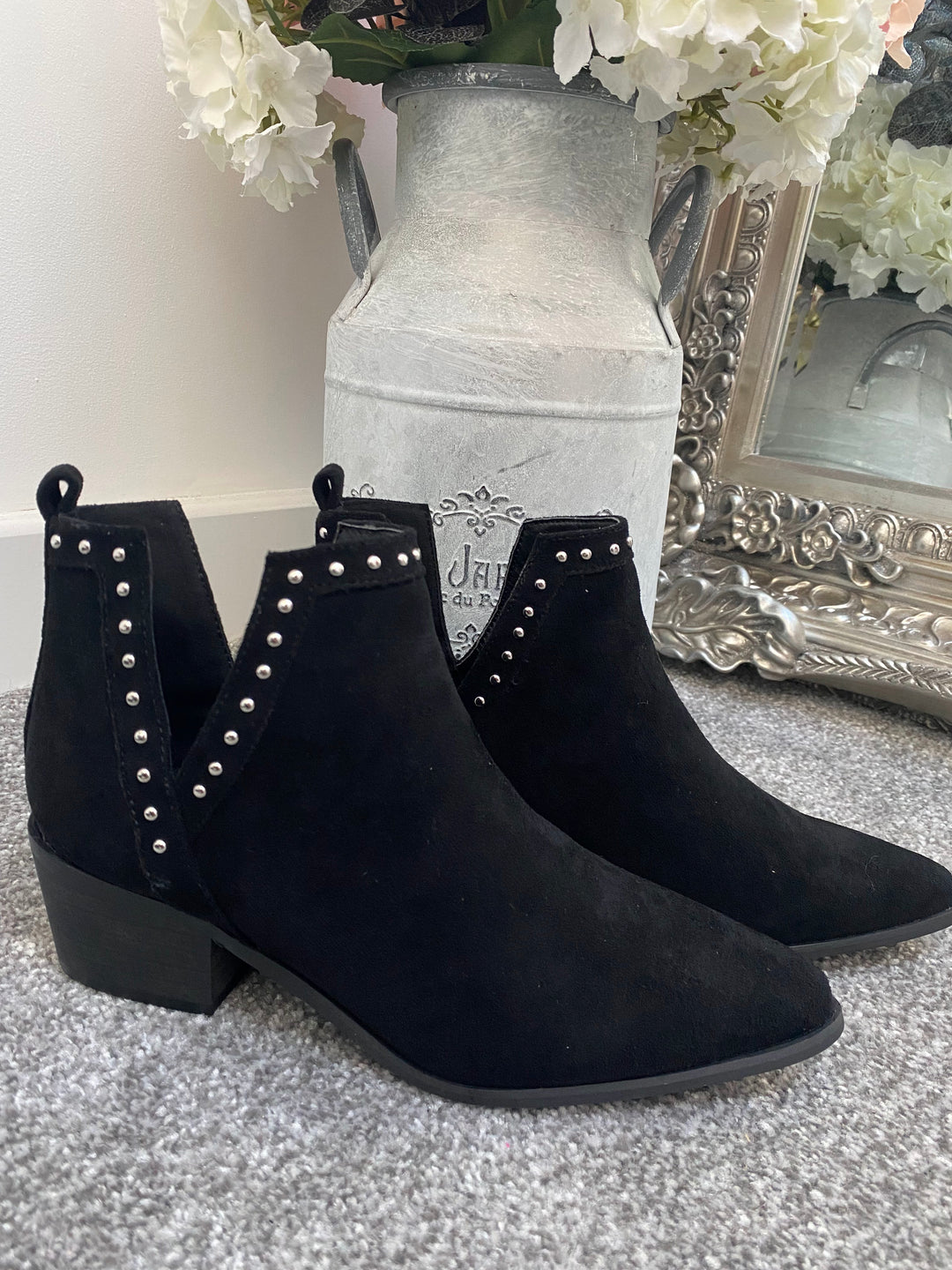 Arizona Studded Ankle Boots - Black