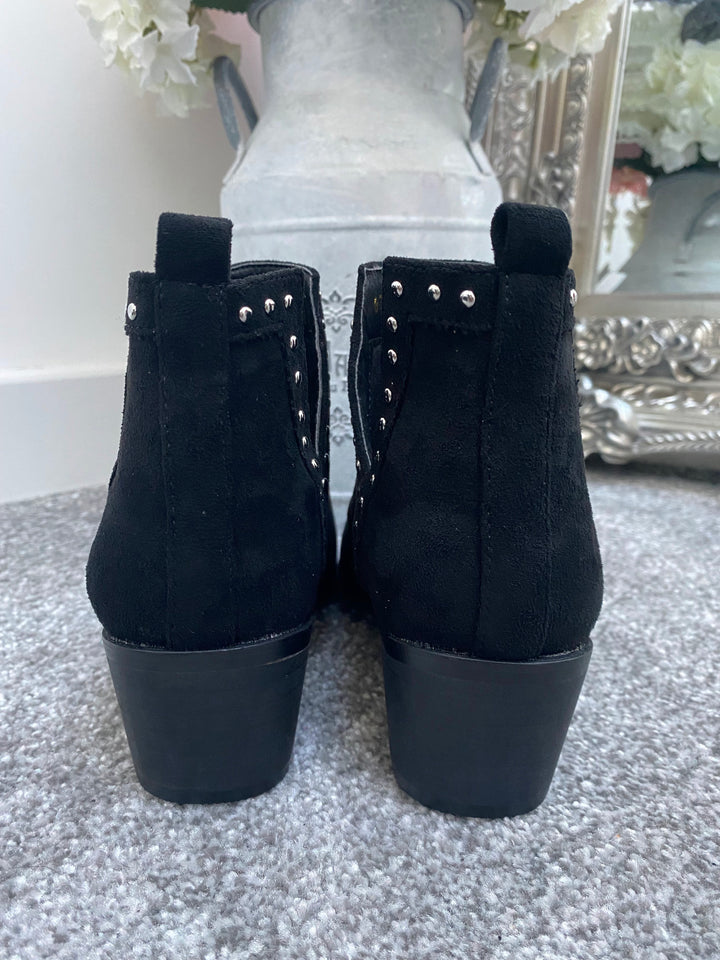 Arizona Studded Ankle Boots - Black