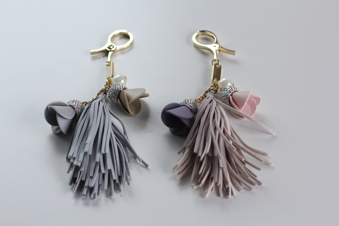 Tassel Keyring / Bag Charm - Grey