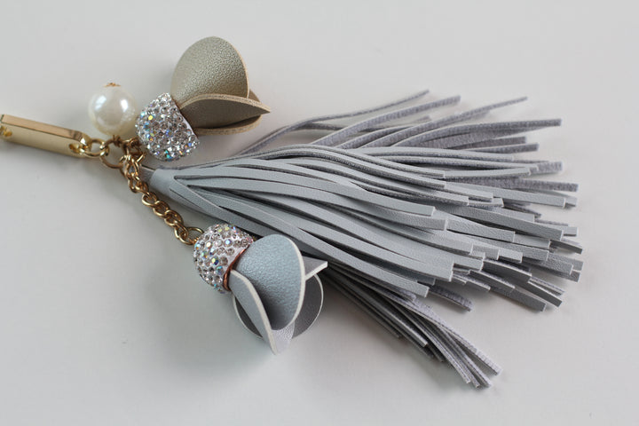 Tassel Keyring / Bag Charm - Grey