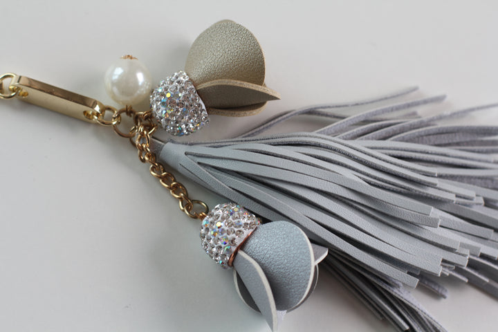 Tassel Keyring / Bag Charm - Grey