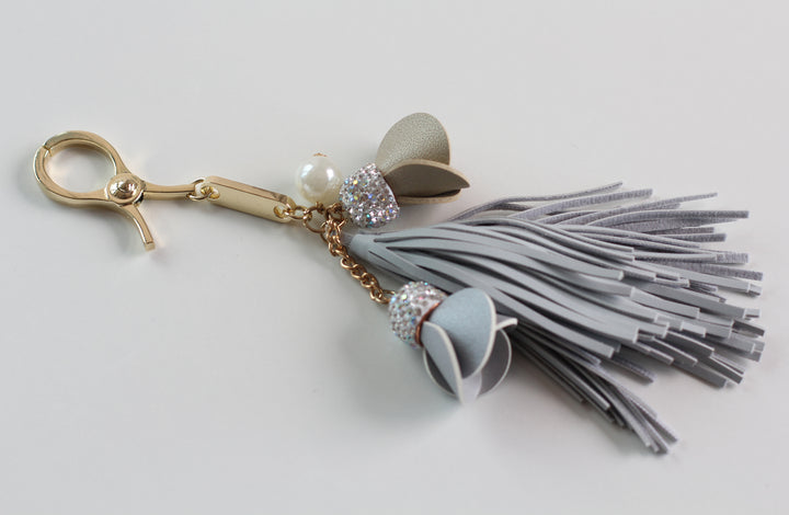 Tassel Keyring / Bag Charm - Grey