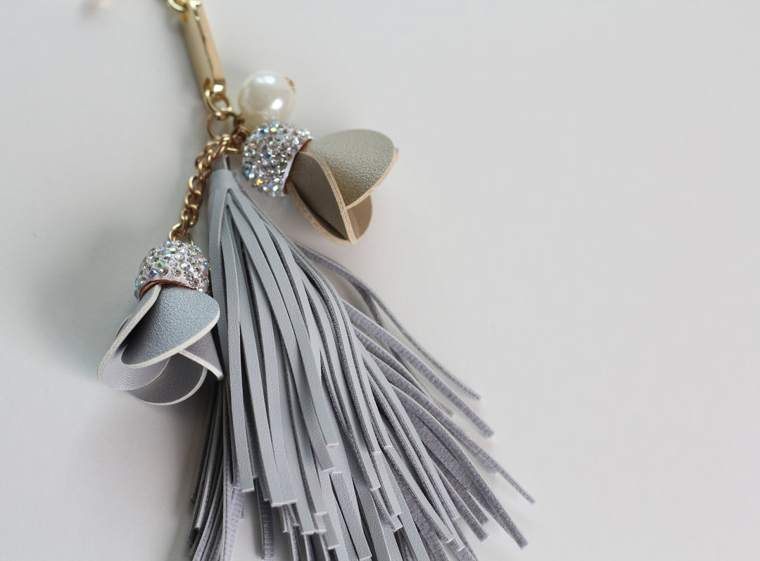 Tassel Keyring / Bag Charm - Grey