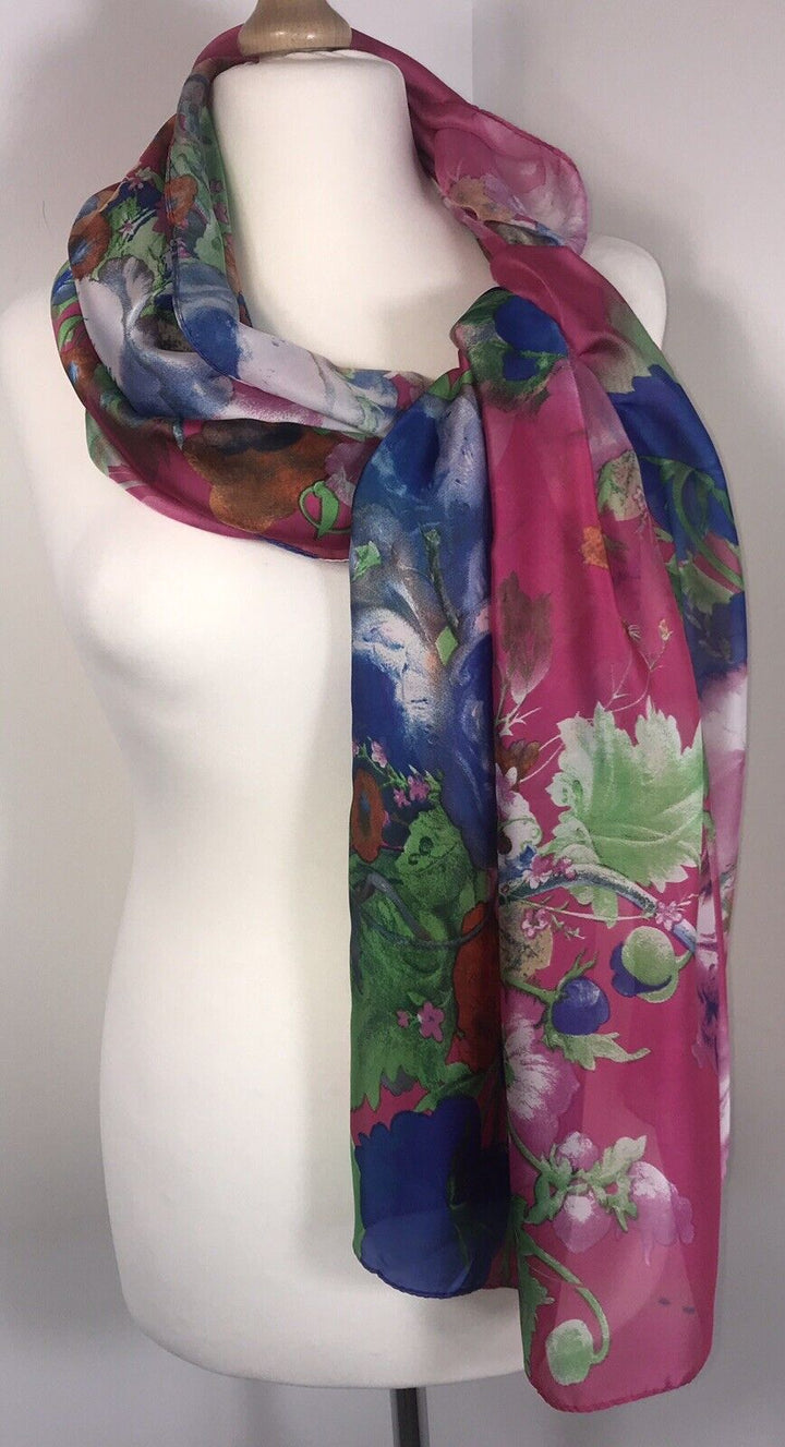 Silky Floral Scarf - Pink