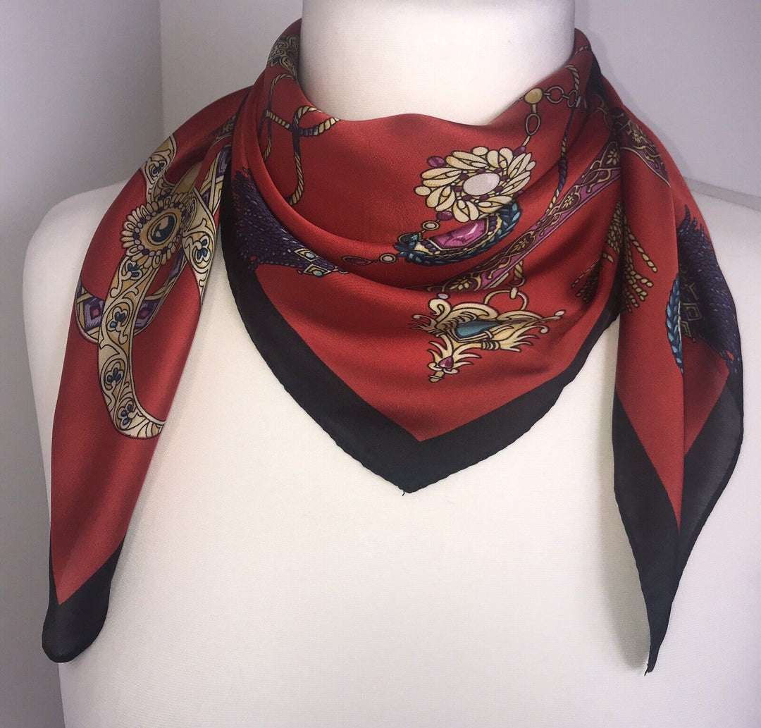 Neckerchief, Hair Tie, Bag Tie - Red/Gold