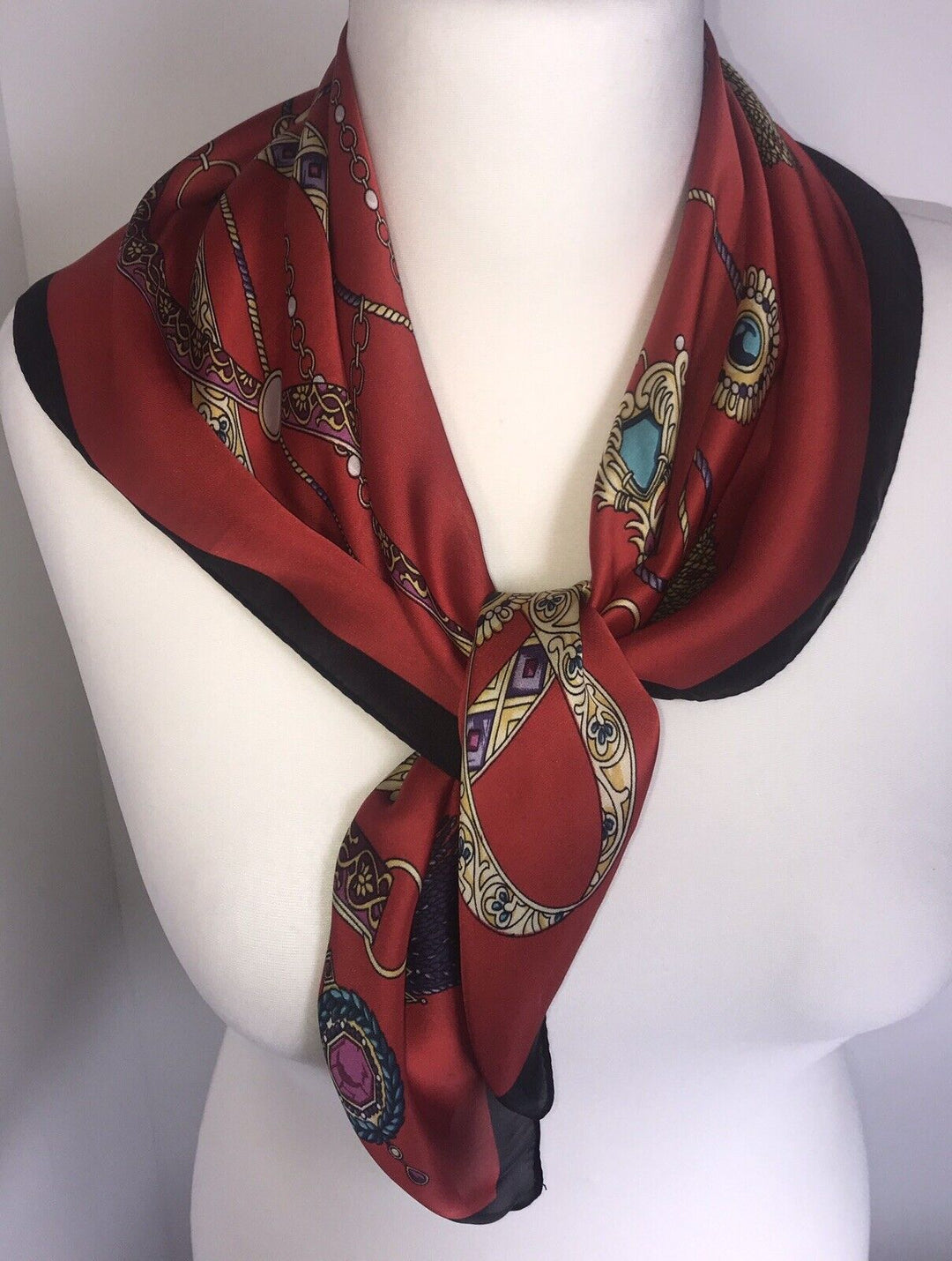 Neckerchief, Hair Tie, Bag Tie - Red/Gold