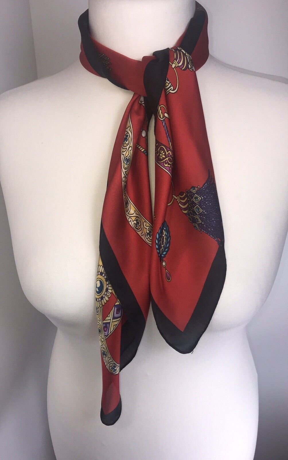 Neckerchief, Hair Tie, Bag Tie - Red/Gold