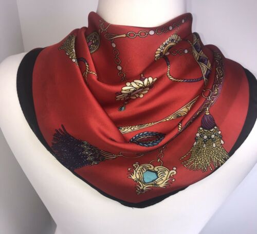 Neckerchief, Hair Tie, Bag Tie - Red/Gold